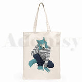 Japanese Manga Beastars Rabbit Wolf Graphic Cartoon Print Shopping Bag