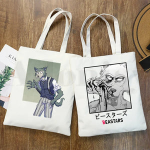 Japanese Manga Beastars Rabbit Wolf Graphic Cartoon Print Shopping Bag