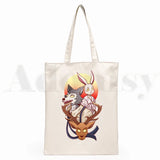 Japanese Manga Beastars Rabbit Wolf Graphic Cartoon Print Shopping Bag