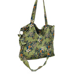 Japanese Corduroy Flower Printing Shoulder Bag Women Cross Body Bag