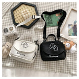 Japanese Soft Dog Canvas Messenger Bag for Women