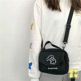 Japanese Soft Dog Canvas Messenger Bag for Women