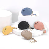 Japanese Student Mini Leather Wallet Zipper Thin Cartoon Animal Key Ring