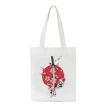Japanese Dark Fox Cartoon Canvas Bag Hip Hop Harajuku Casual Shopper Bag