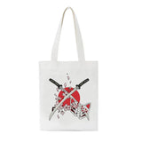 Japanese Dark Fox Cartoon Canvas Bag Hip Hop Harajuku Casual Shopper Bag