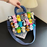 Japanese Canvas Bag Woman Cartoon Toy Decoration Shoulder Bags