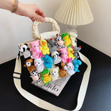 Japanese Canvas Bag Woman Cartoon Toy Decoration Shoulder Bags