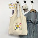 Japanese Canvas Shoulder Shopper Bag for Women Large Woman Tote Bag