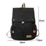 Japanese Flap Backpack Women Large Capacity Drawstring School Bag