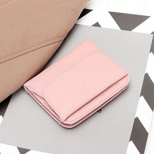 Japanese Folding Leather Pocket Multi-function Coin Bag For Girl Purse