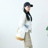 Japanese Harajuku Classic Bucket Shoulder Bag Canvas Storage Mobile Phone Pouch