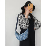 Japanese Harajuku College Dumpling Bag Plaid Shoulder Bag