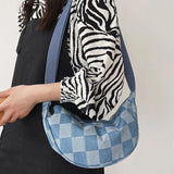 Japanese Harajuku College Dumpling Bag Plaid Shoulder Bag