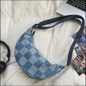 Japanese Harajuku College Dumpling Bag Plaid Shoulder Bag