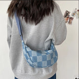 Japanese Harajuku College Dumpling Bag Plaid Shoulder Bag