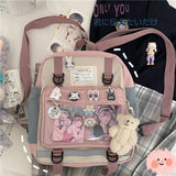 Japanese Harajuku Girl Student Backpack Retro Style Large Capacity Messenger Bag