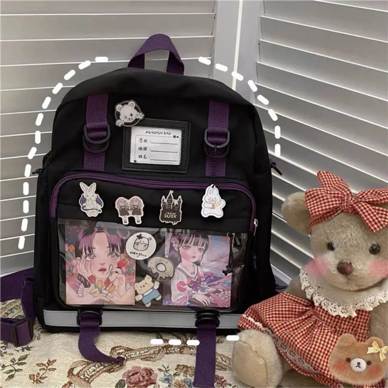 Japanese Harajuku Girl Student Backpack Retro Style Large Capacity Messenger Bag