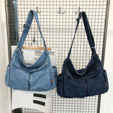 Retro Denim Handbag Large Capacity Crossbody Bag for Women
