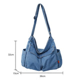 Retro Denim Handbag Large Capacity Crossbody Bag for Women