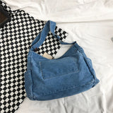 Retro Denim Handbag Large Capacity Crossbody Bag for Women