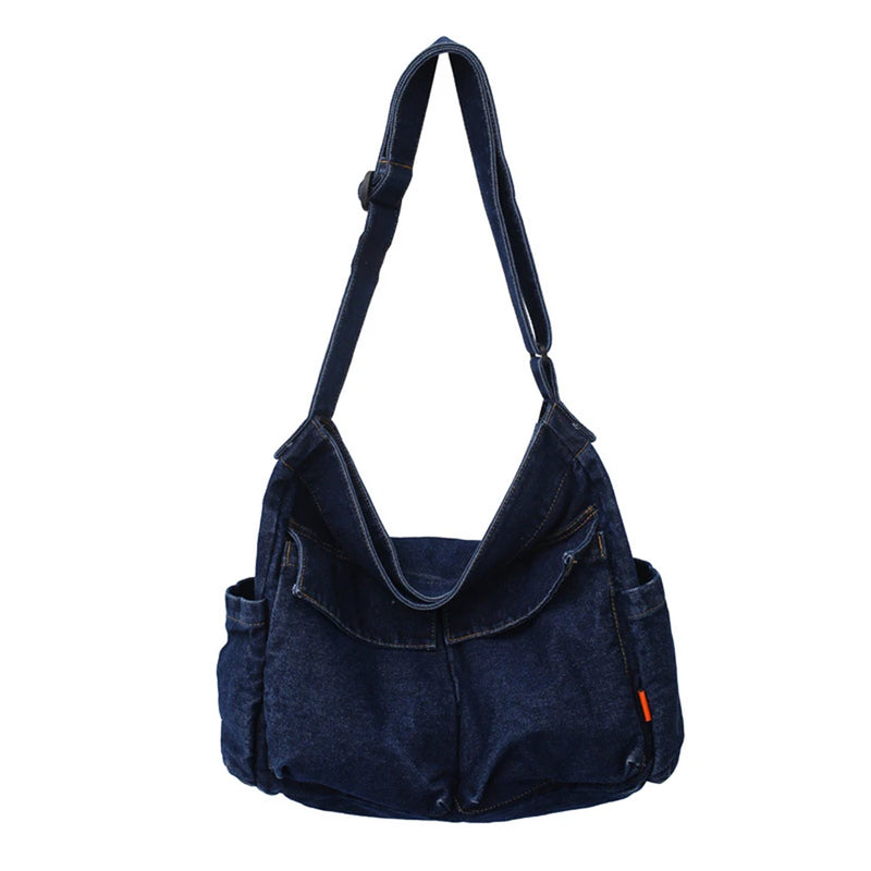 Retro Denim Handbag Large Capacity Crossbody Bag for Women