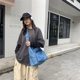Japanese Harajuku Shoulder Crossbody Bags Retro Denim Handbag Large Capacity