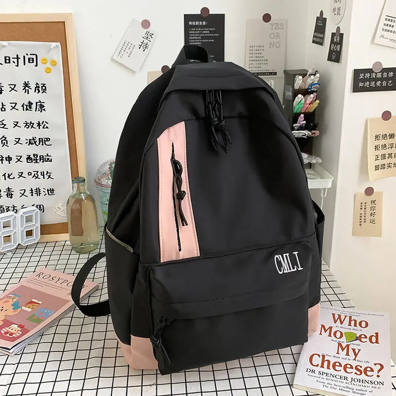Japanese Harajuku Nylon School Backpack College Student Casual Travel Bag