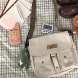 Japanese Harajuku Style Tooling Messenger Bag Canvas Messenger Bags