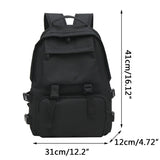 Japanese Harajuku Style Backpack Multiple Pockets Solid Shoulder Bag