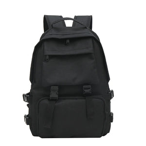 Japanese Harajuku Style Backpack Multiple Pockets Solid Shoulder Bag