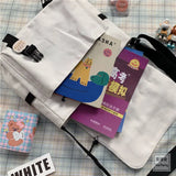 Japanese Harajuku Canvas Women Messenger Bag Solid Casual Shoulder Crossbody Bag