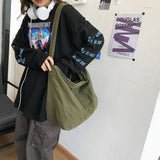 Japanese Harajuku Women Shoulder Bag Solid Retro Crossbody Messenger Handbags