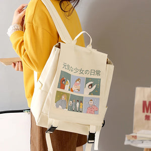Japanese Harajuku Women Backpack Waterproof Oxford Small School Bag