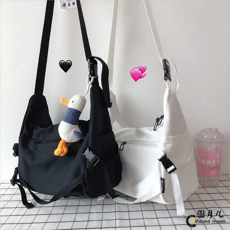 Japanese Harajuku Cross Canvas Bag Women Shoulder Handbag