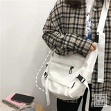 Japanese Harajuku Cross Canvas Bag Women Shoulder Handbag