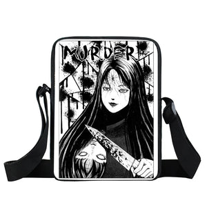 Japanese Horror Manga Messenger Bag Women Handbags Ladies