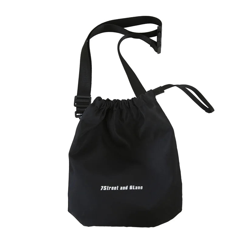 Japanese Ins Shoulder Bag Hip-hop Drawstring Harajuku Tooling Street Couple Mess