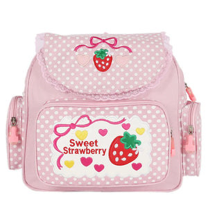 Japanese JK Soft Sister Strawberry Embroidery Backpack