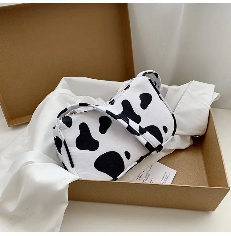 Harajuku Style Cow Shoulder Bag Girl Canvas Handbag