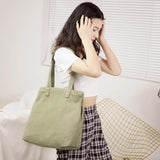 Japanese Canvas One-shoulder Tote Bag for Shopping and Commuting