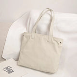 Japanese Canvas One-shoulder Tote Bag for Shopping and Commuting