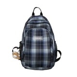 Japanese Lattice Vintage Girl Large-capacity Backpack