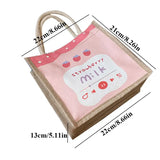 Japanese Linen Canvas Bag Small Fresh Handbag For Girls Portable Shopping Tote B