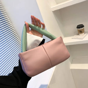 Japanese Macaron PU Leather Small Square Bag Lady Bags Style Shoulder Bag