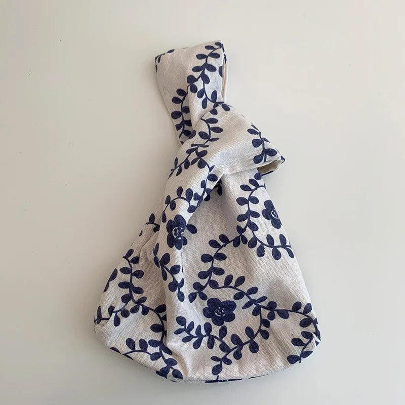 Japanese Mini Portable Knot Wrist Bag Waterproof Shopping Bag Phone Key Pouch