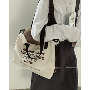 Japanese Multi-pocket Tote Bag Canvas Handbag Shoulder Crossbody