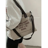 Japanese Multi-pocket Tote Bag Canvas Handbag Shoulder Crossbody