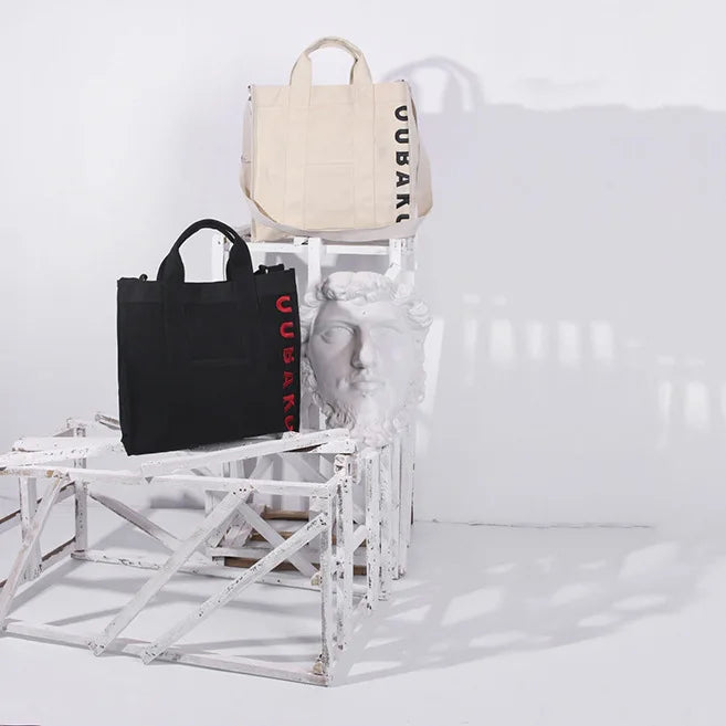 Japanese One-shoulder Messenger Bag Casual Washed Canvas Embroidered Letter