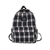 Japanese Plaid Backpack Women Large Capacity Students Schoolbag