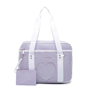 Japanese Preppy Style Pink Uniform Shoulder School Bags for Women Girls